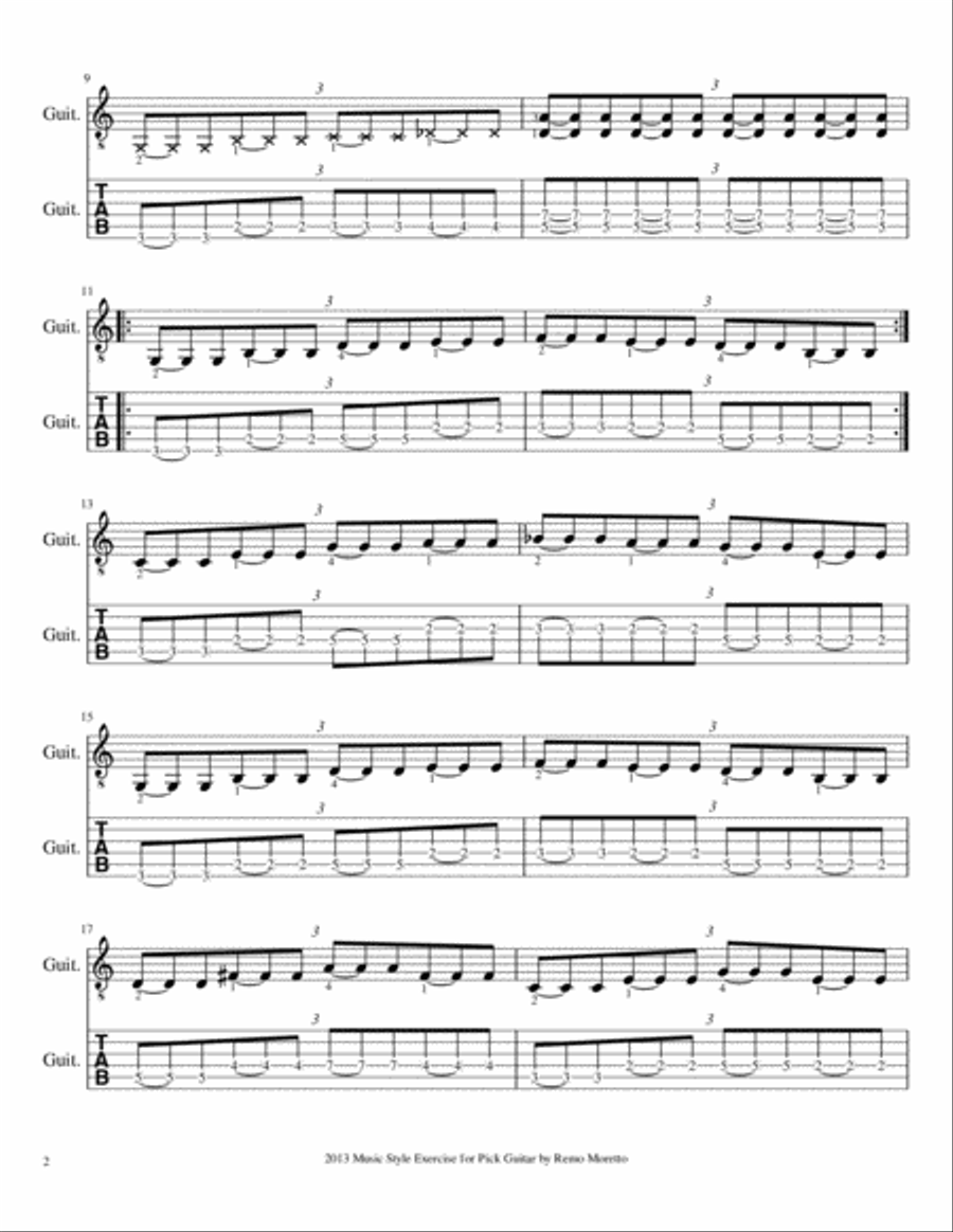 The Boogie Woogie for Guitar with Pick Electric Guitar scores gallery preview page 3