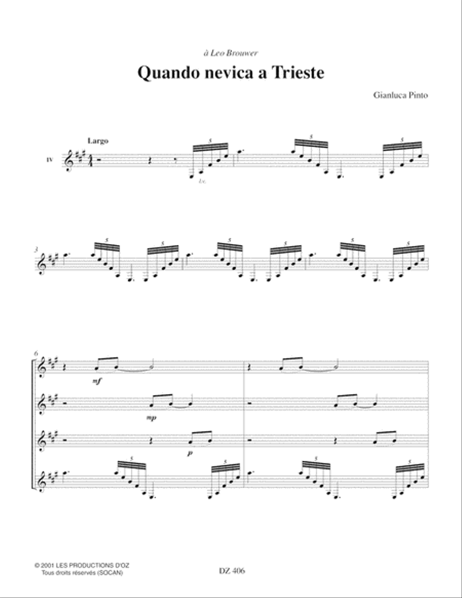 Quando nevica a Trieste Guitar Ensemble scores gallery preview page 3