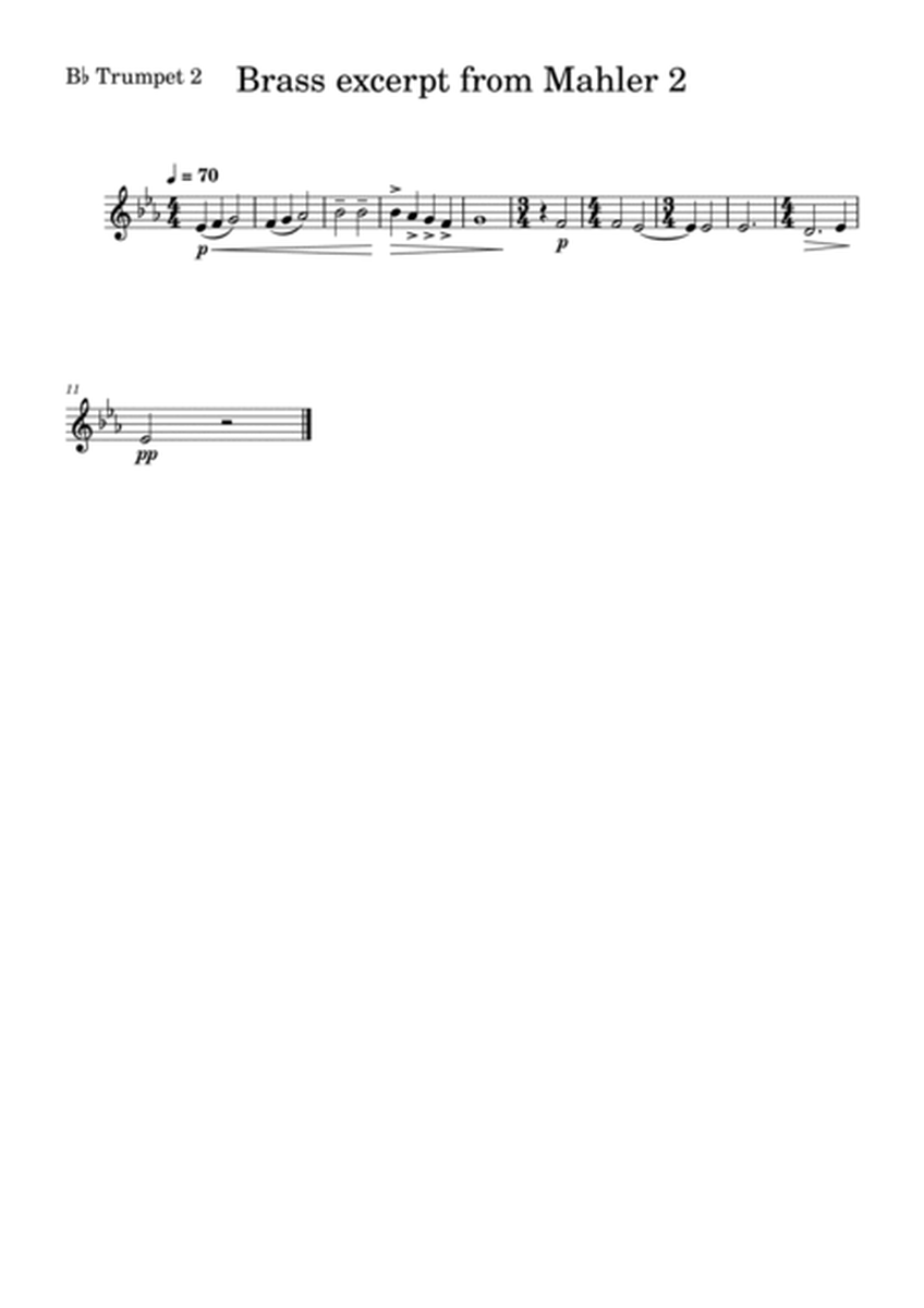 Brass Excerpt from Mahler 2 - Brass Quintet image number null