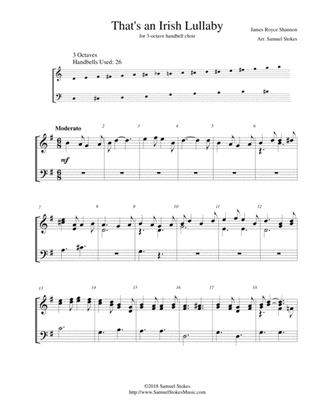 That's an Irish Lullaby (Too-ra-loo-ra-loo-ral) - for 3-octave handbell choir