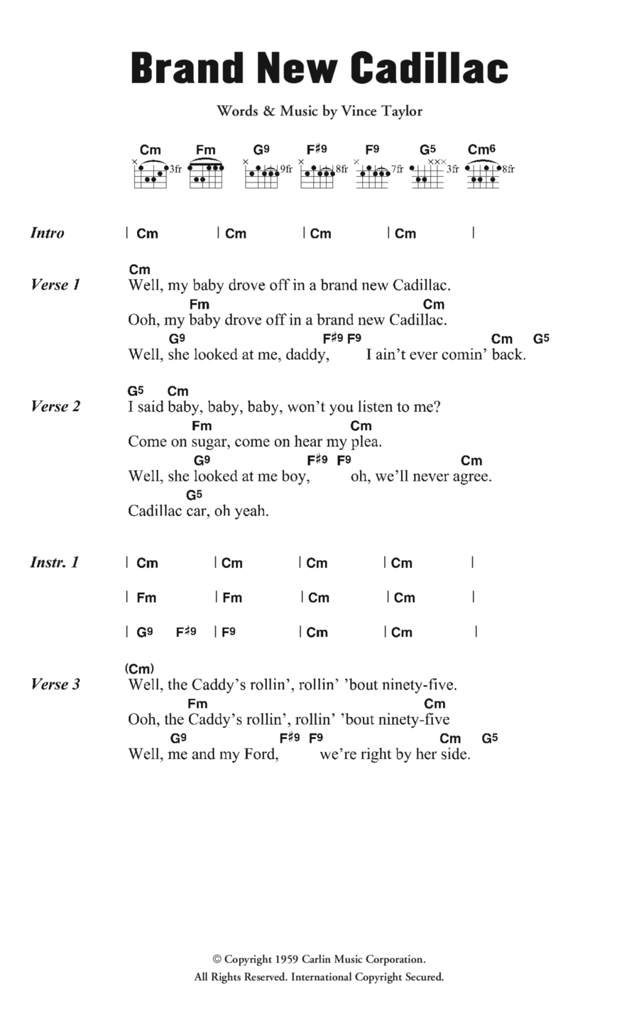 Brand New Cadillac Brand New Cadillac Guitar scores gallery preview page 1