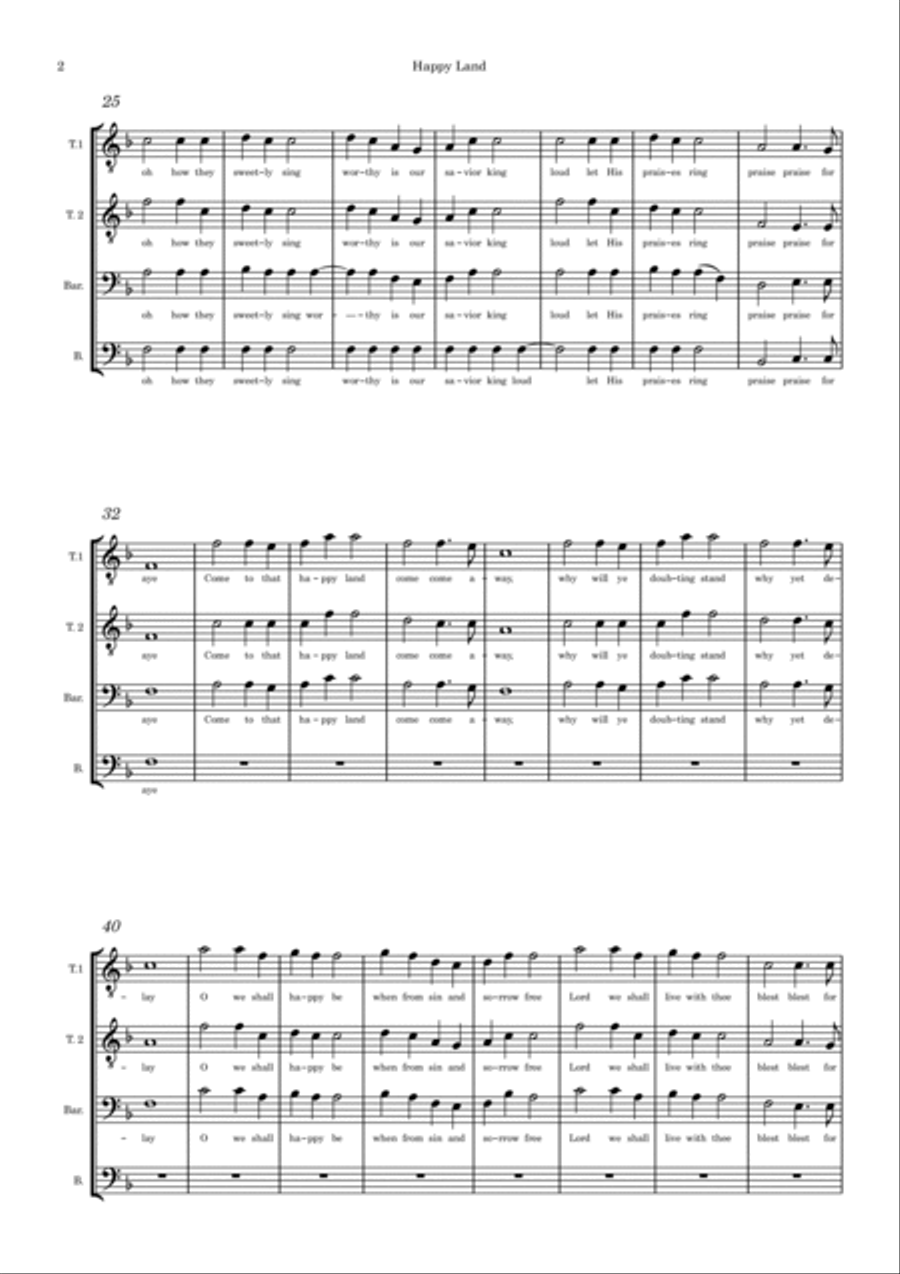There is a Happy Land There is a Happy Land TTBB scores gallery preview page 2