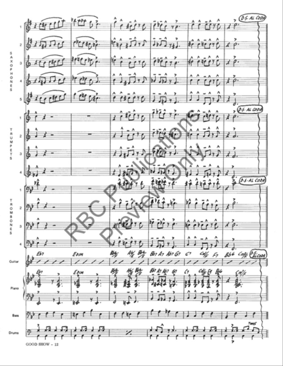 Good Show (Score) Jazz Ensemble scores gallery preview page 15