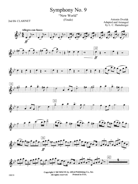 Symphony No. 9 "New World", Finale: 2nd B-flat Clarinet
