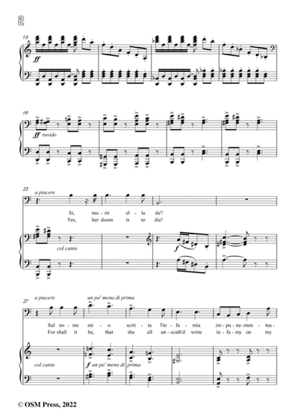 Ponchielli-Ombre di mia prosapia,from 'La Gioconda,Op.9',for Voice and Piano