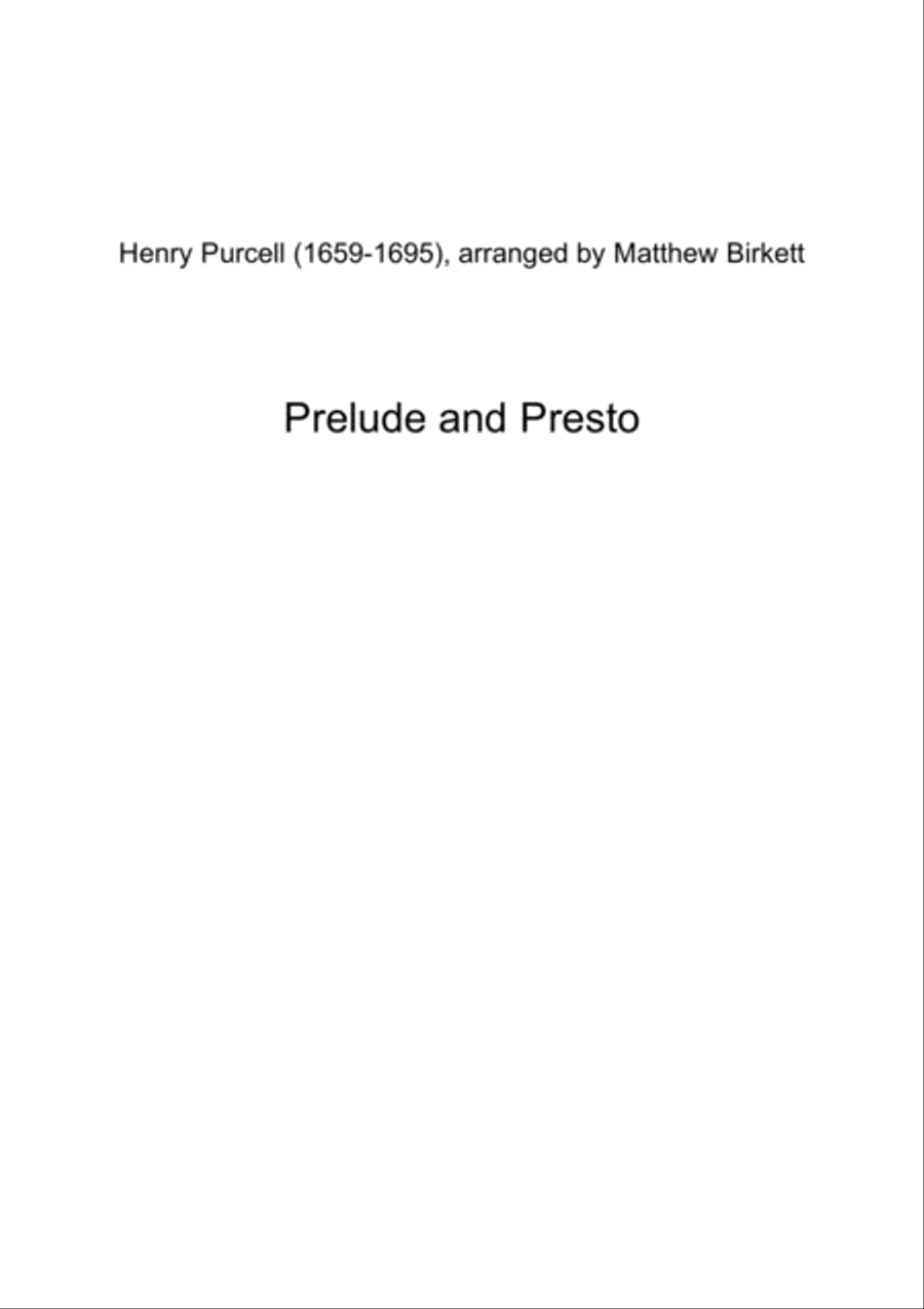 Book cover for Prelude and Presto