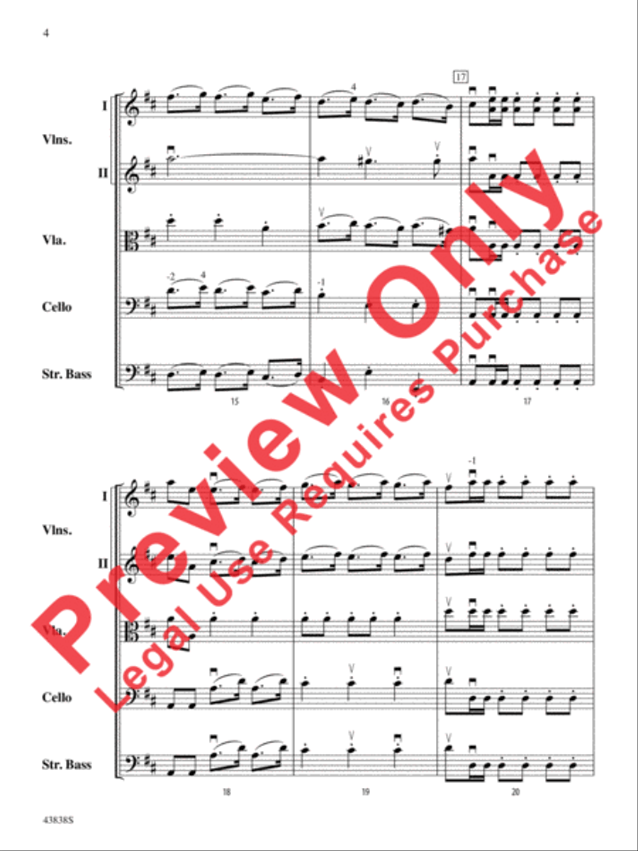Royal Fireworks Overture String Orchestra scores gallery preview page 5