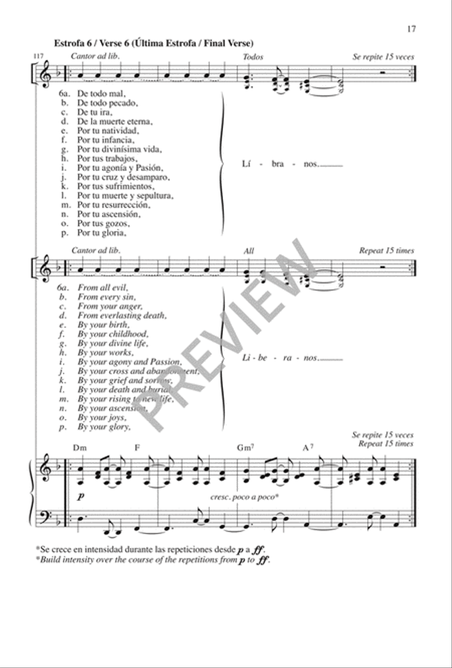 Letanía del Santo Nombre de Jesús 3-Part scores gallery preview page 17