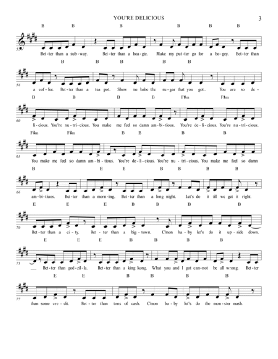 YOU'RE DELICIOUS YOU'RE DELICIOUS Voice scores gallery preview page 3