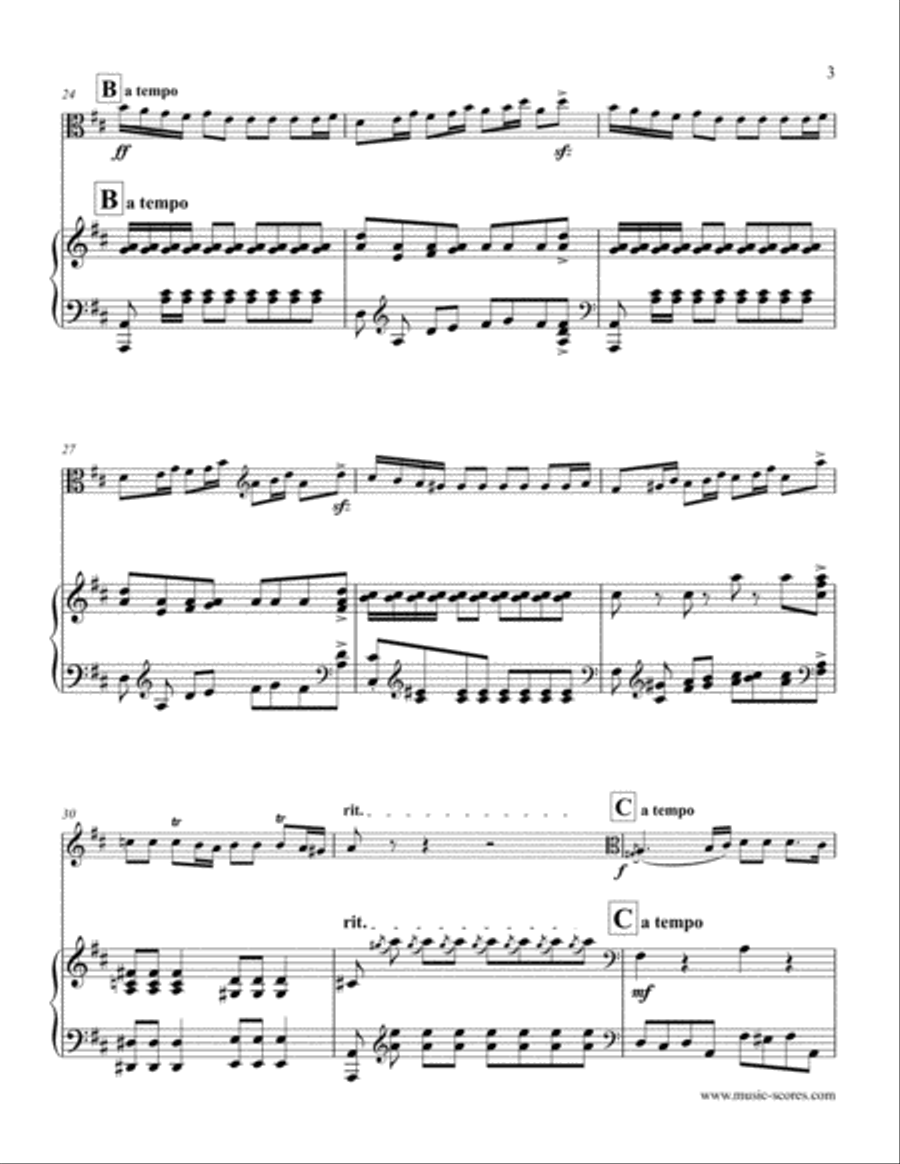 Czardas: Hungarian Dance from Coppelia - Viola and Piano Piano scores gallery preview page 3
