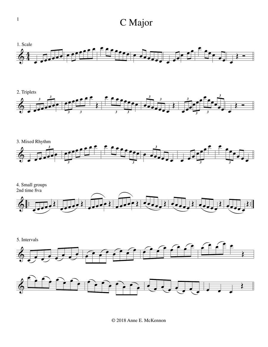 C major shop scale flute