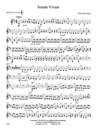 Sonata Vivant: 3rd Violin (Viola [TC])