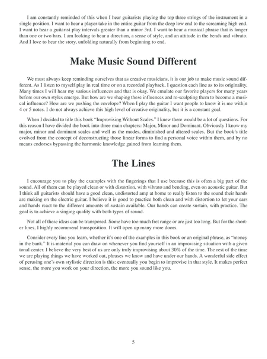 Improvising Without Scales Electric Guitar scores gallery preview page 6