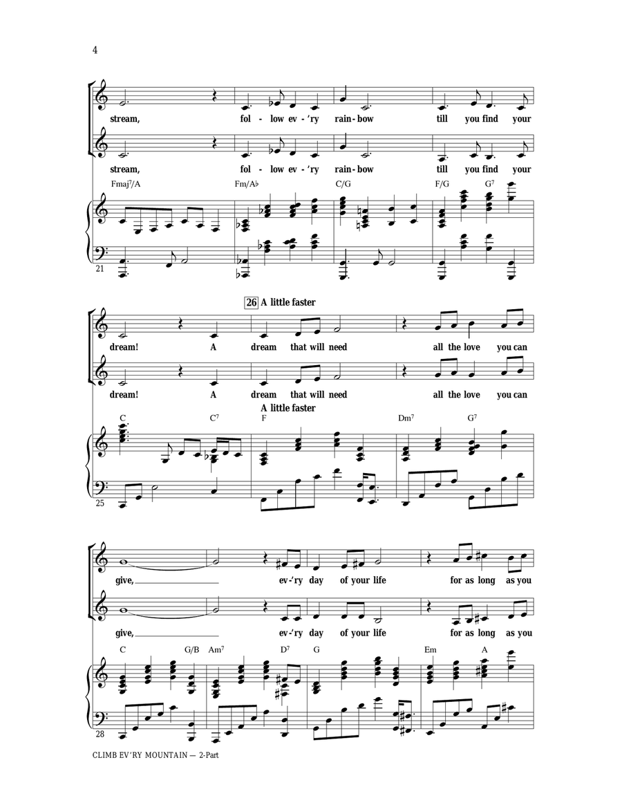 Climb Ev'ry Mountain (from The Sound Of Music) (arr. Ed Lojeski) 2-Part scores gallery preview page 3