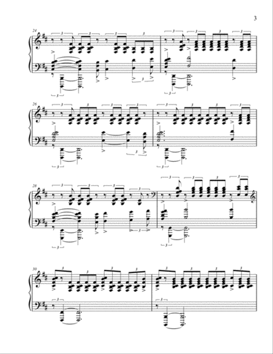 Rachmaninoff Prelude in B Minor, arr. for the left hand alone Piano Method scores gallery preview page 3