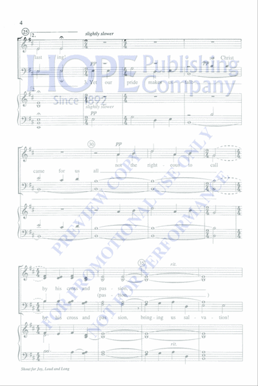 Shout for Joy, Loud and Long 4-Part scores gallery preview page 4
