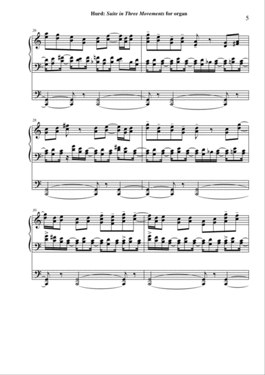 David Hurd: Suite in Three Movements for organ Organ Solo scores gallery preview page 5