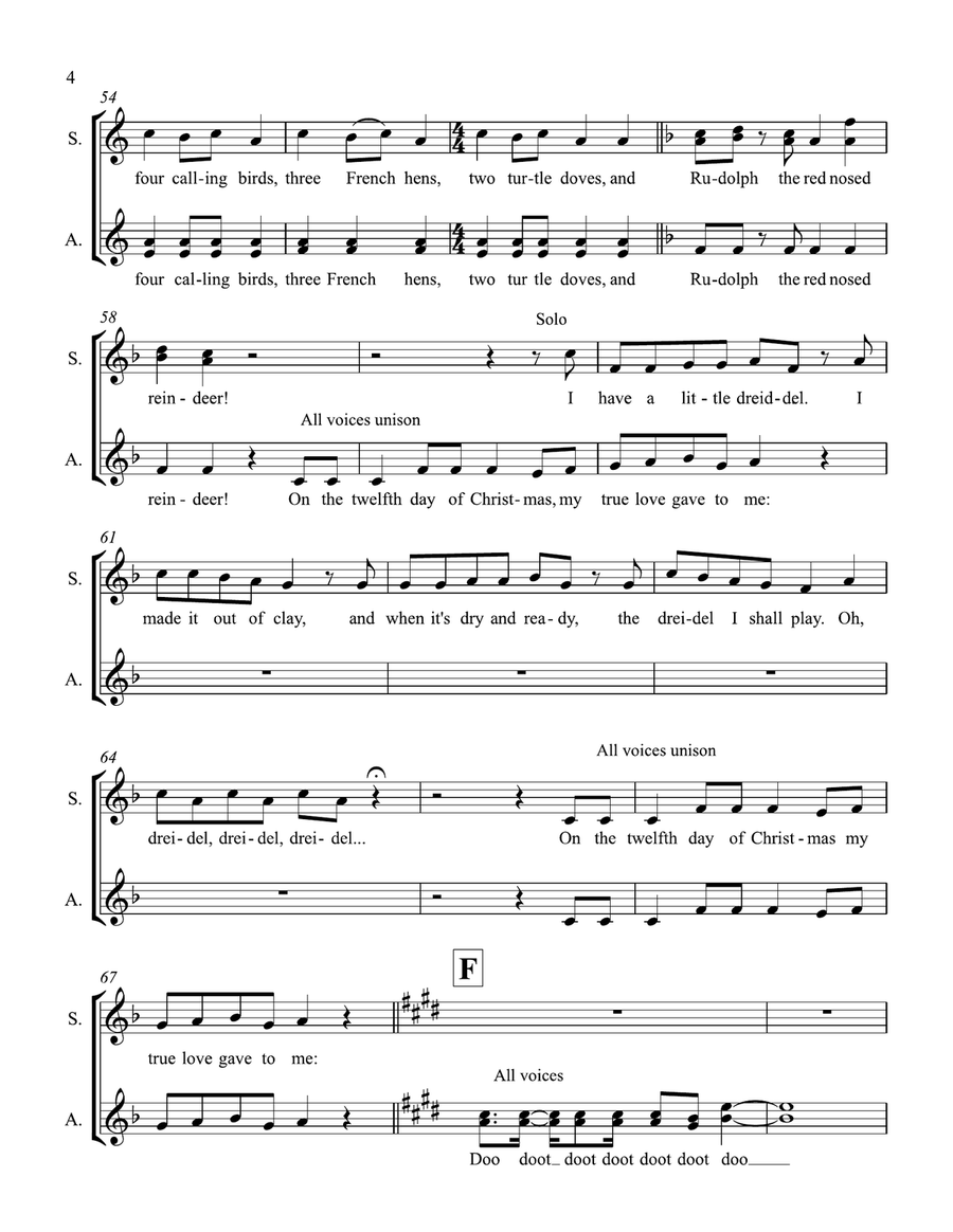 The 12 Days Of Christmas SSA scores gallery preview page 4