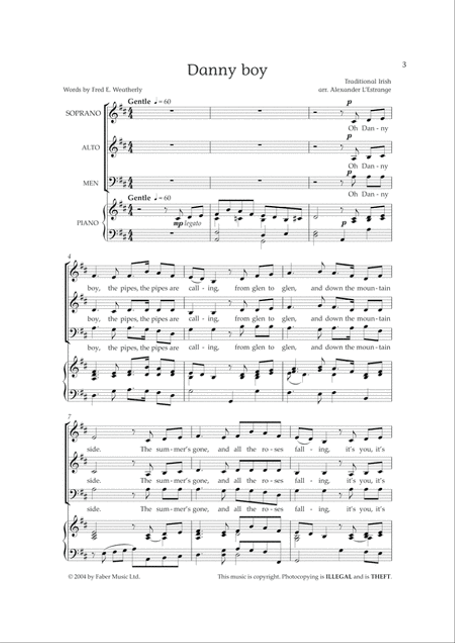 Danny Boy and Other Classic Irish Melodies 3-Part scores gallery preview page 2