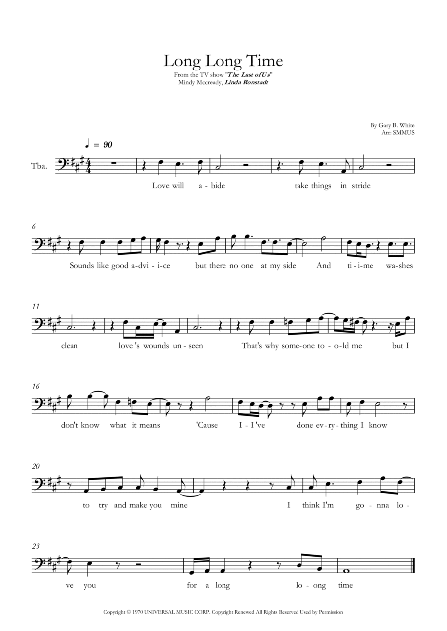 Long Long Time Long Long Time Tuba scores gallery preview page 1