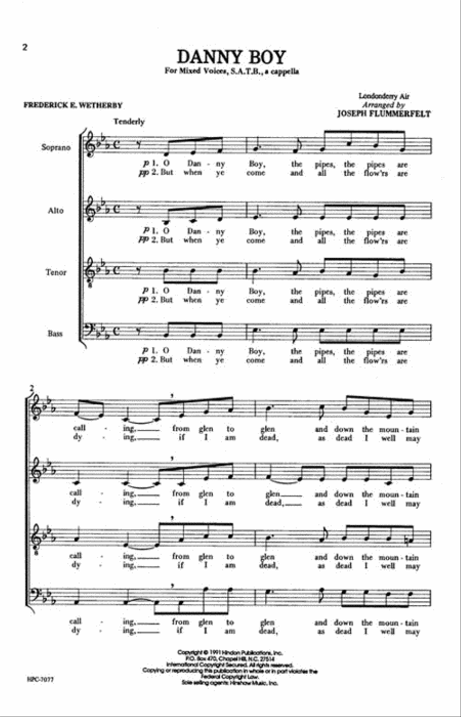 Danny Boy 4-Part scores gallery preview page 2