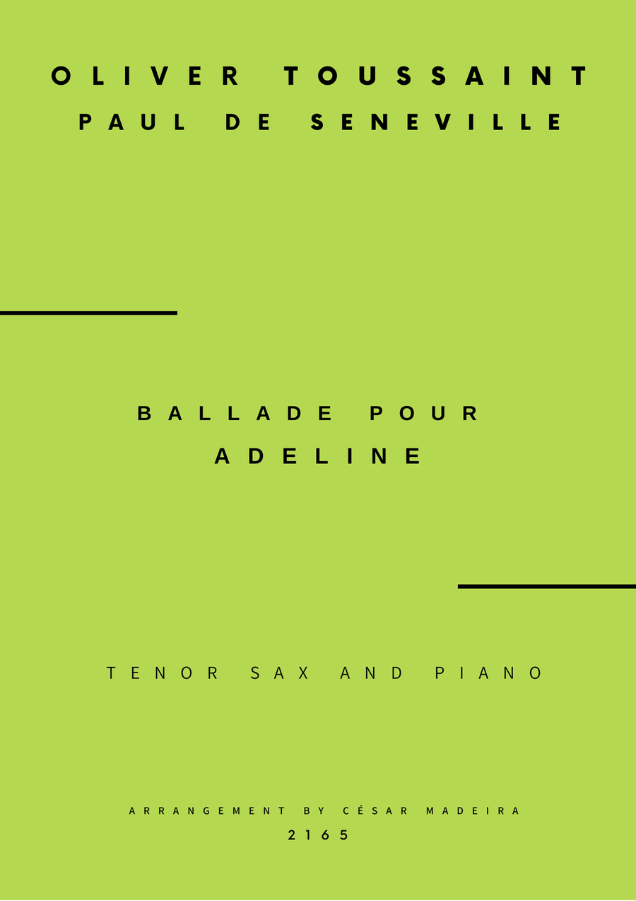 Ballade Pour Adeline Tenor Saxophone scores gallery preview page 1