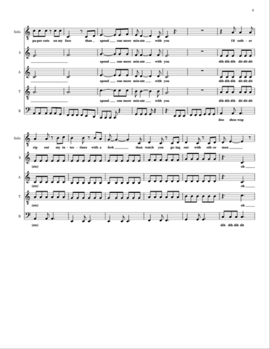 One More Minute One More Minute 4-Part scores gallery preview page 6