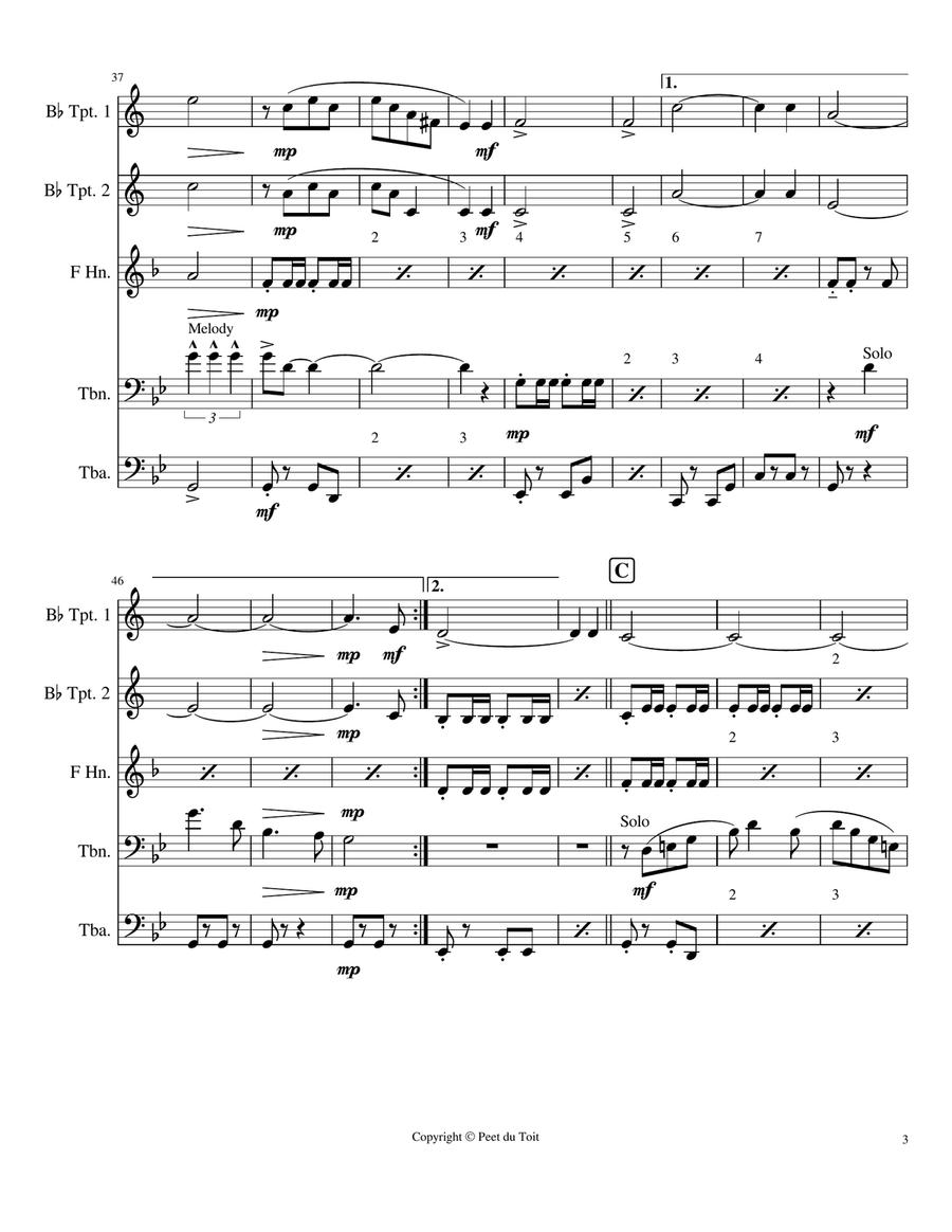 (ghost) Riders In The Sky (a Cowboy Legend) Brass Ensemble scores gallery preview page 3