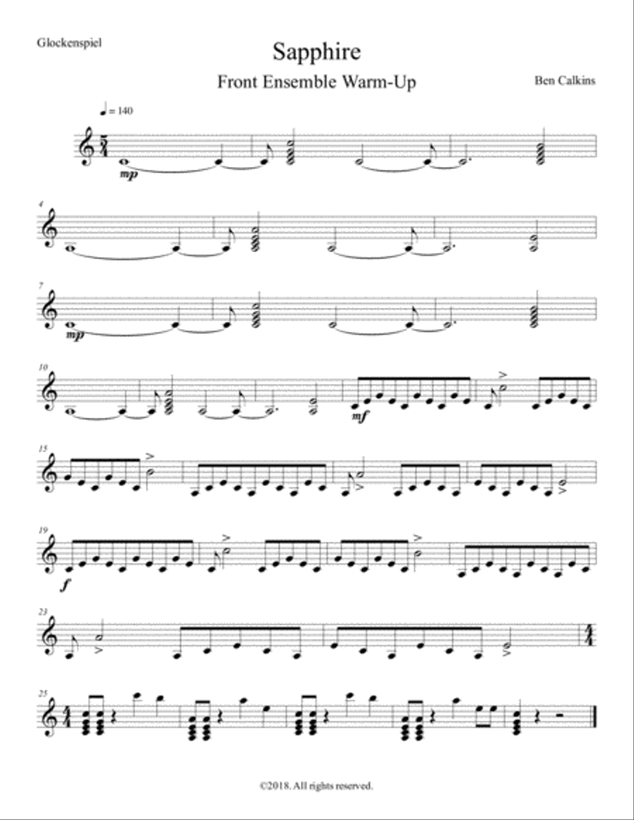 Sapphire (Parts) Percussion Ensemble scores gallery preview page 6