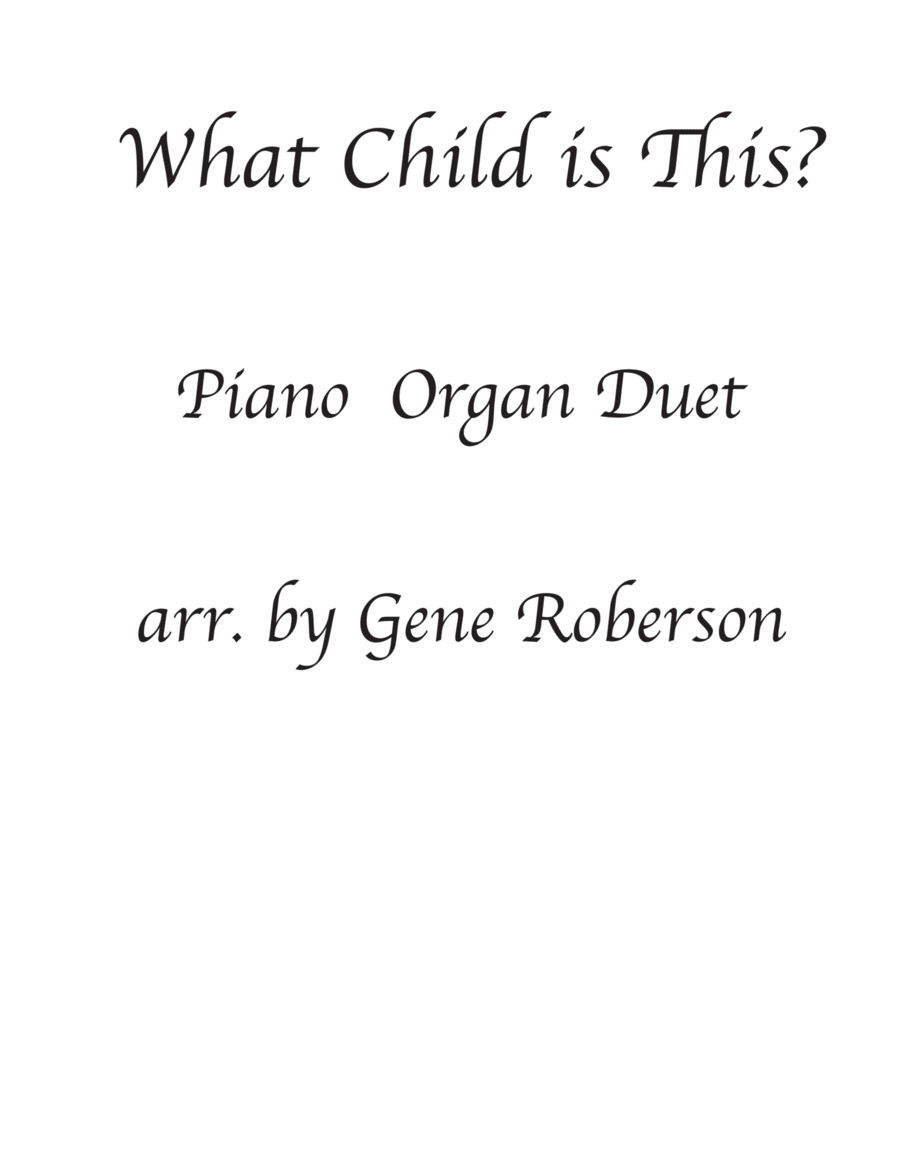 What Child is This? Piano Organ Duet Piano scores gallery preview page 1