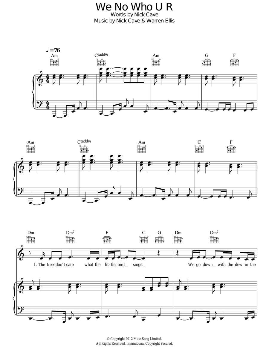 We No Who U R Guitar scores gallery preview page 1
