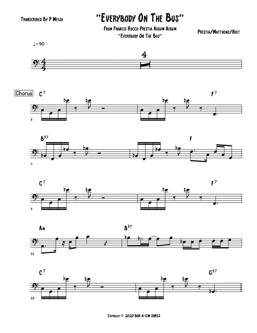 Everybody On The Bus Everybody On The Bus Bass Guitar scores gallery preview page 1