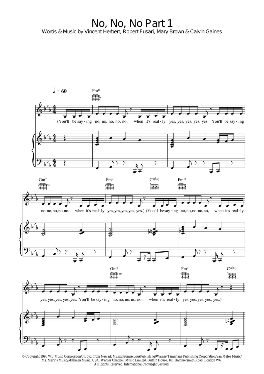 No, No, No Part 1 Acoustic Guitar scores gallery preview page 1