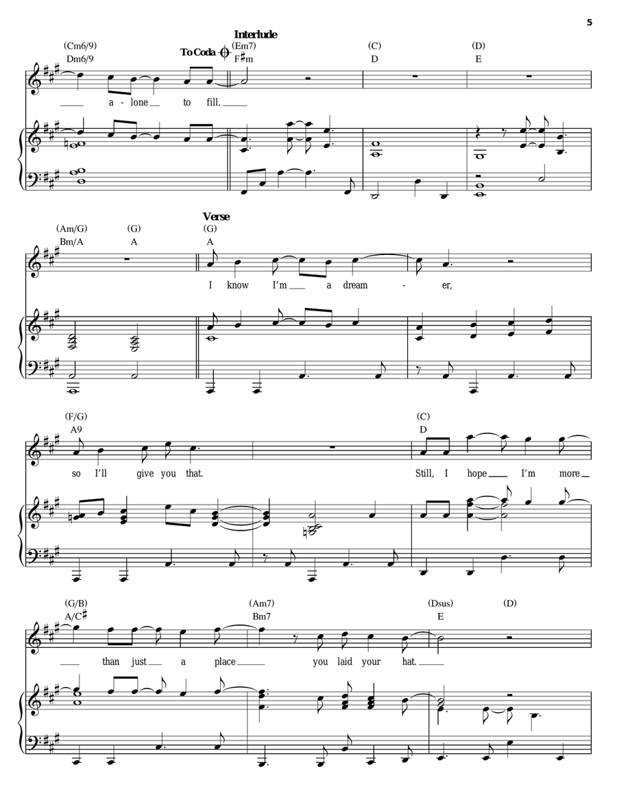 Hope Alone Hope Alone Piano, Vocal, Guitar scores gallery preview page 5