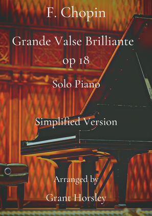 Book cover for F. Chopin- The famous "Grande Valse Brilliante op 18" Solo Piano- Simplified version
