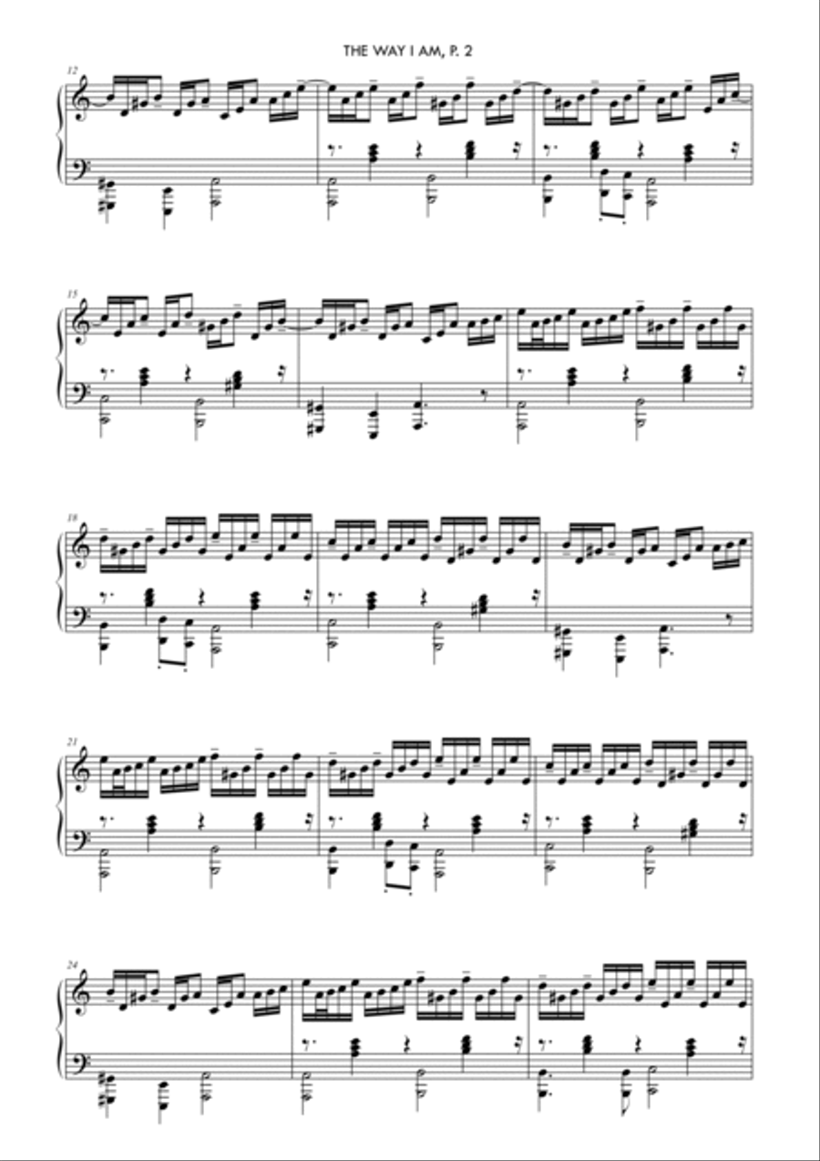 The Way I Am Piano Solo scores gallery preview page 2