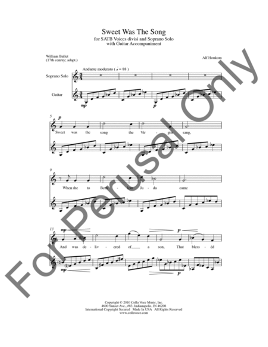Sweet Was The Song Sweet Was The Song 4-Part scores gallery preview page 2