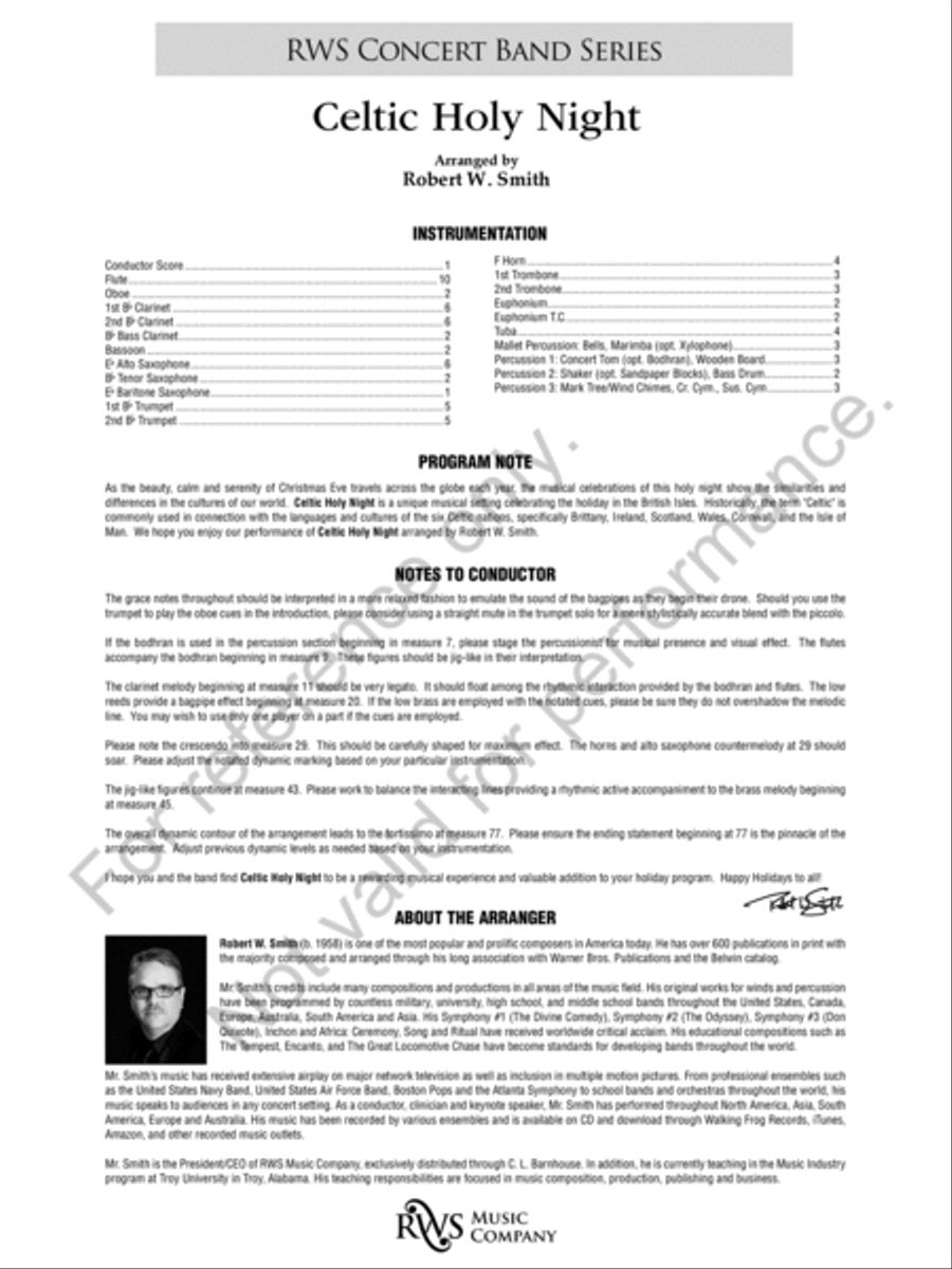 Celtic Holy Night Celtic Holy Night Concert Band scores gallery preview page 3