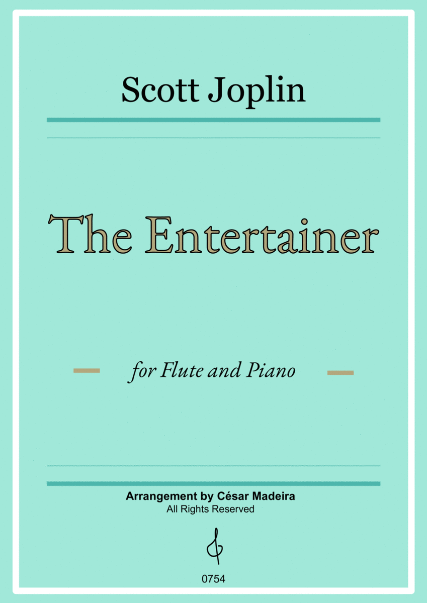 The Entertainer by Joplin - Flute and Piano (Full Score and Parts) image number null