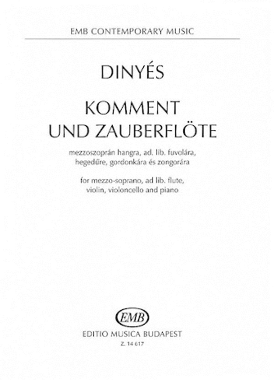 Komment Und Zauberfl Te For Mezzo-soprano Ad Lib. Flute Violin Violoncello And Piano Flute scores gallery preview page 1