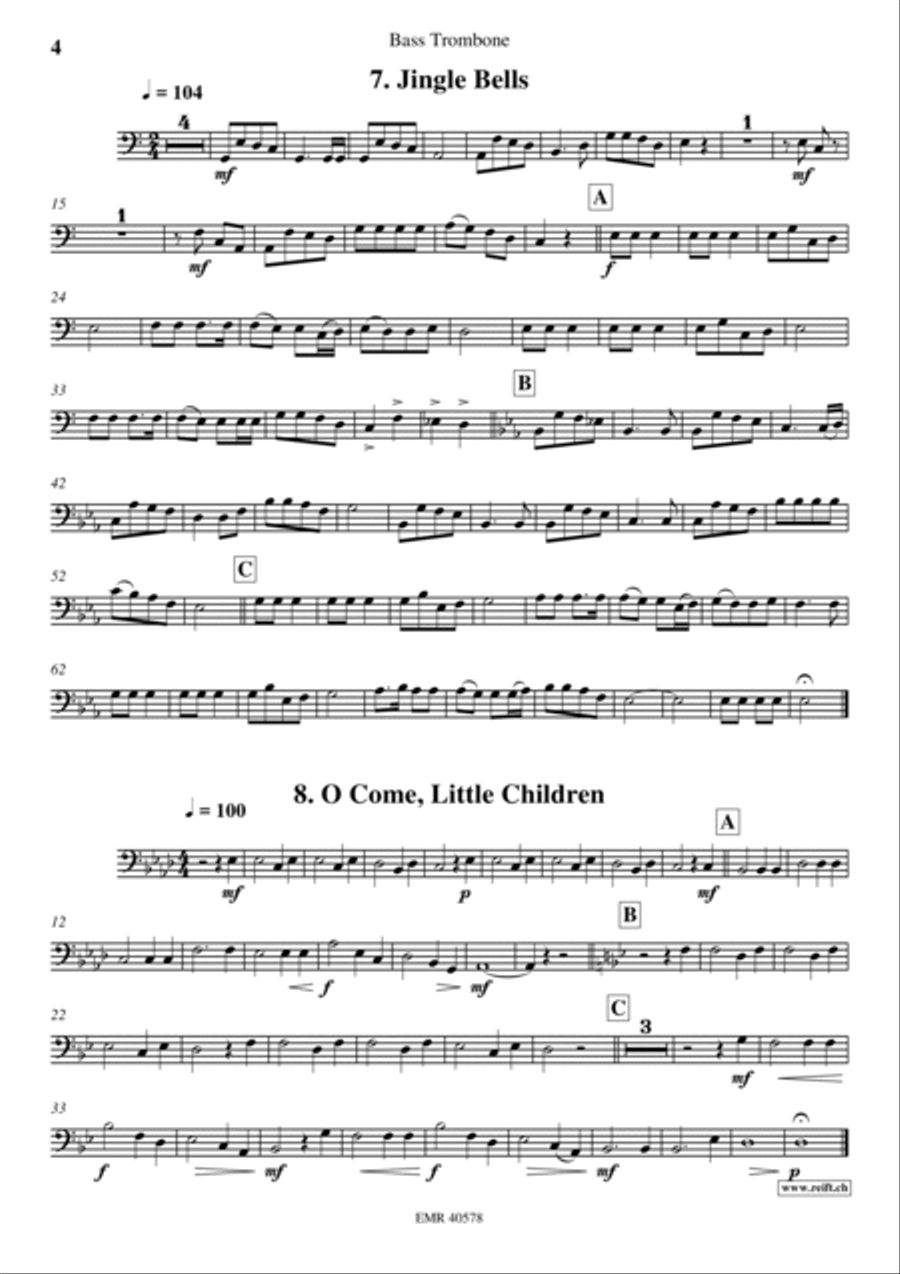 18 Christmas Songs Trombone scores gallery preview page 5