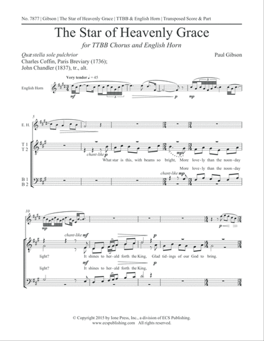 The Star of Heavenly Grace TTBB scores gallery preview page 2