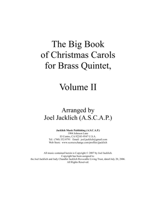 Book cover for The Big Book of Christmas Carols for Brass Quintet, Vol. II