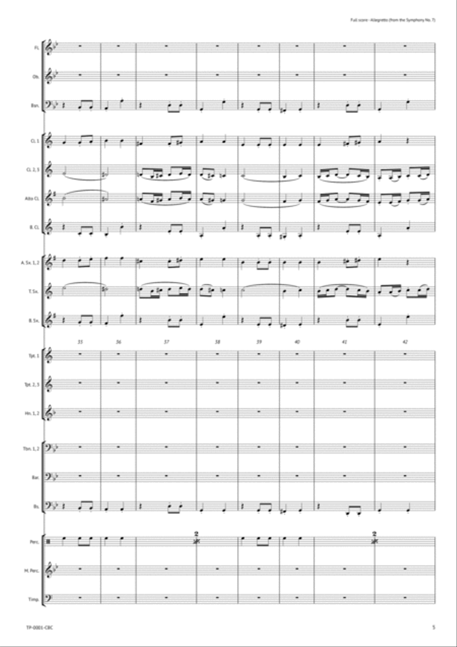 Allegretto (from the Symphony No. 7) Concert Band scores gallery preview page 6