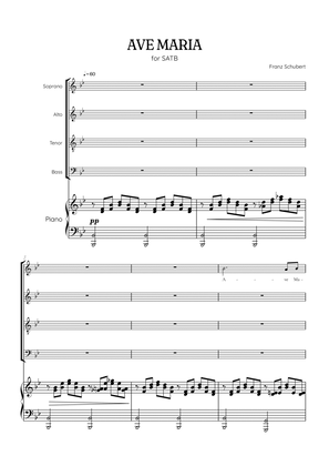 Schubert Ave Maria • SATB choir sheet music with piano accompaniment