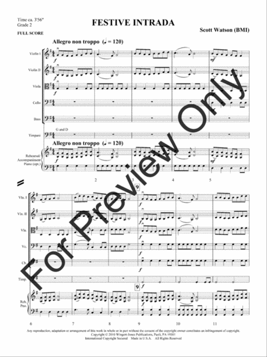 Festive Intrada String Orchestra scores gallery preview page 4