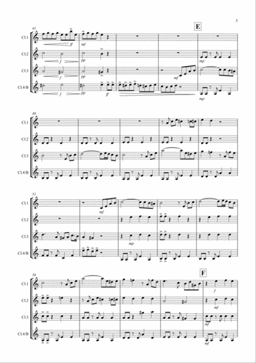 Tasty Tango for Clarinet Quartet Clarinet Quartet scores gallery preview page 3
