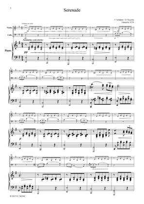 Book cover for Schubert Serenade, for piano trio, PS104
