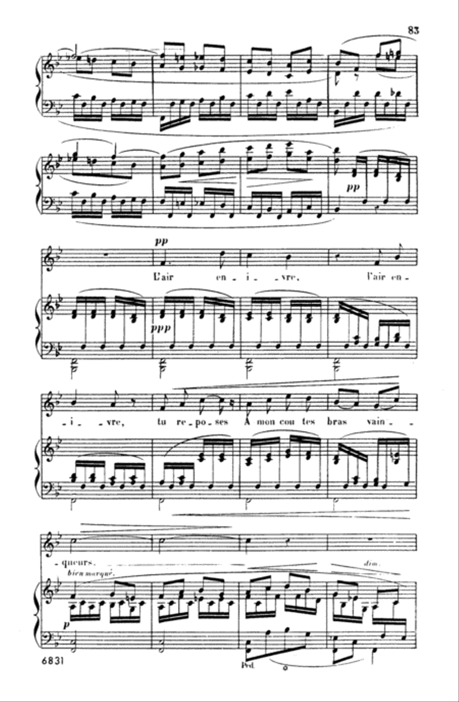 Bizet: Twenty Melodies-- Soprano or Tenor (French) Voice scores gallery preview page 4
