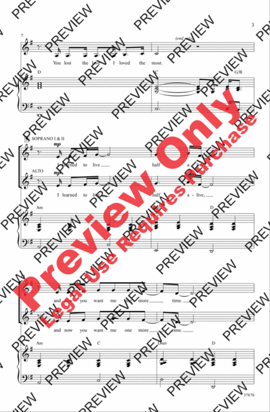 Jar of Hearts Women's Choir scores gallery preview page 3